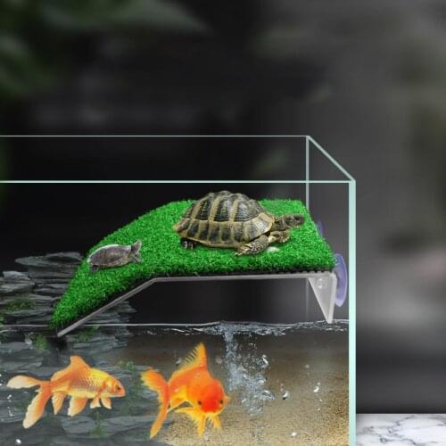 Turtle Basking Platform Aquarium Decor Acrylic Turtle Island Aquariums Moss Climb Island for Turtles Reptile Tank Decoration