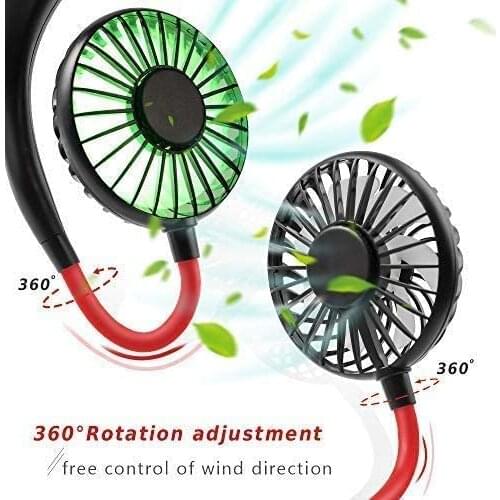 Ventilator Portable - USB hiking, traveling, working, summer outdoor sports, 3 levels, 2-6 hours. 2000 mAh rechargeable battery