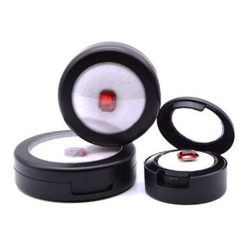 Clear Round Diamond Jewelry Display Box Plastic Gem Beads Organizer Packaging Storage Boxes Black and White Cushion