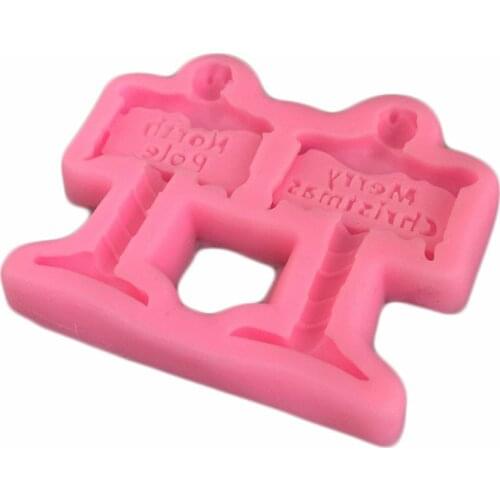 Christmas road sign silica gel mold sugar cake decoration tool sign signboard direction sign Chocolate Mold