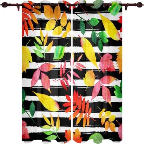 Modern Curtains Autumn Maple Leaf Color Baby Room Bedroom Creative Window Curtains Kitchen Living Room Terrace Valance Curtains