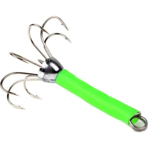 Luminous Squid Octopus Fishing Hooks Stainless Steel Fishhook Freshwater Lures