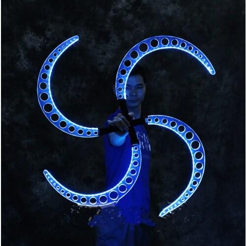 WYY Party dance led costumes stage catwalk performance show wears props luminous glowing robot men Scimitar led sticks lighted