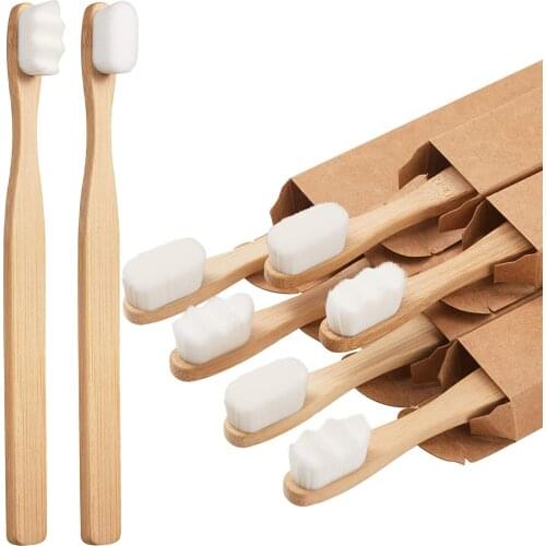 Ultra Soft Toothbrush Biodegradable Bamboo Toothbrushes 20000 Soft-bristled Reusable Wooden Micro Nano Brush for Fragile Teeth