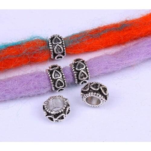 Crochet Braids Beautiful Metal Hair Beads for Dreadlock Braiding Hair Extensions Hair Cuff Clip for African Braid 5pcs/lot