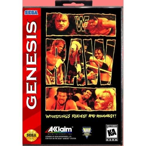Wwfraw 16 Bit MD Game card with Retail Box For Sega Genesis & Mega Drive