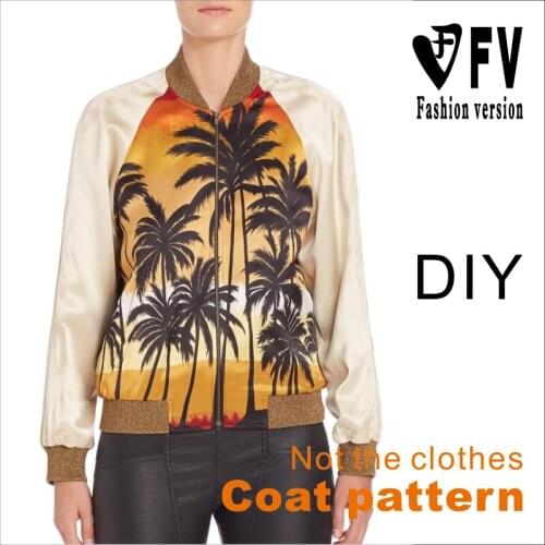 Ladies' Raglan Sleeve Baseball Uniform Jacket Coat Pattern 1:1 Garment Cutting Design Drawing BJK-2