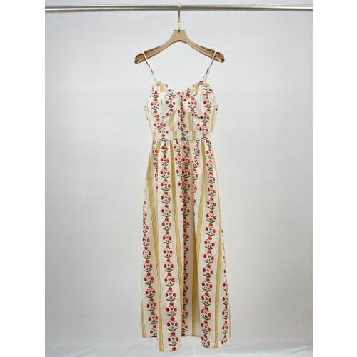 Fashion 2021SS Summer New Women Flower Prints Sleeveless Vest Strapless Dress For Female Ddxgz2v 6.18