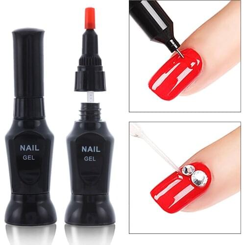 1Pcs Nail Art Rhinestone Gel Super Sticky Clear Nail Polish Adhesive Gel for DIY Nail Art Crystal Gems Diamond Decoration 10ml