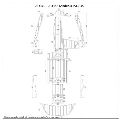 2018 - 2019 Malibu M235 Swim Step & Cockpit Pad Boat EVA Teak Decking 1/4" 6mm