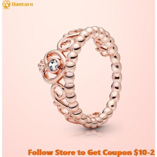 925 Sterling Silver Women Rings Crown Rings Princess Tiara Crown Rings for Women Jewelry
