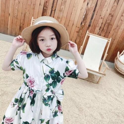2020 Baby Meisjes Kleding Premium Hoge Kwaliteit Bloem Print Jurk Moeder En Dochter Jurk 2 Stijlen kids girls Princess dresses