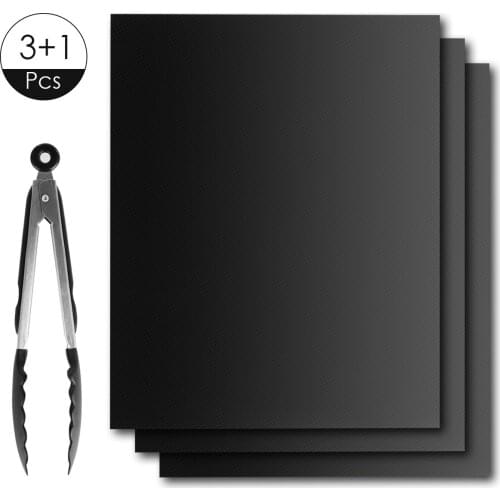10.24inch Food Tongs BBQ Tongs 3PCS Non-Stick BBQ Grill Mat 40X50 CM BBQ Grill Tool BBQ Accessories Tool Set