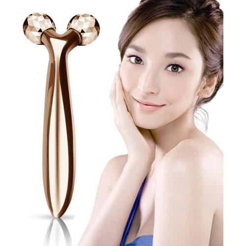 3D Face Lift Roller Massager Metal+ABS Facial Massage Instrument 360 Rotate Roller-Massager V Shape Face-Lifting Wrinkle Removal