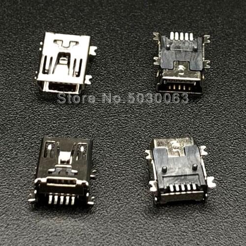 50pcs/lot MINI USB Patch SMD 5P 5Pin Interface Charging Seat T-port Conventional USB Interface Full smt Paste USB Female socket