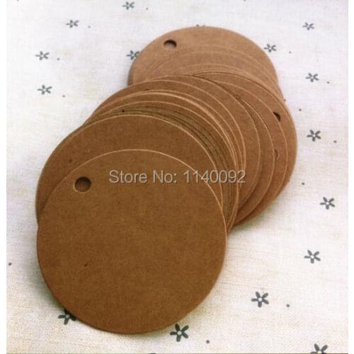 Free shipping 500 pcs a lot 350 gsm dia.5.5cm blank round kraft paper tag/baking price tags/garment hang tag/labels