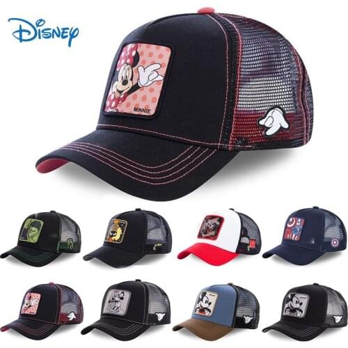 Disney Marvel Hat Minnie Mickey Baseball Cap Cotton Snapback Hats Men Women Hip Hop Dad Mesh Hat Trucker Caps Sprots Golf Caps