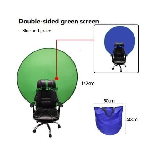 Portable 142cm Green Screen Photo Backdrops Chromakey Cloth High Color Saturation Photography Background for Live Video Studio