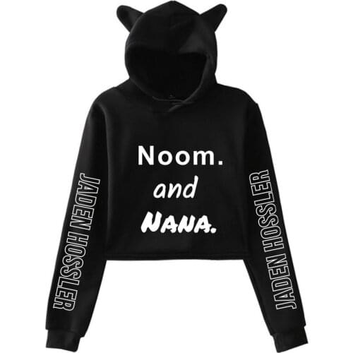 Jaden Hossler Spring new Kawaii cat ear cotton hoodie casual all-match pullover loose hoodie comfortable short sexy hoodie top