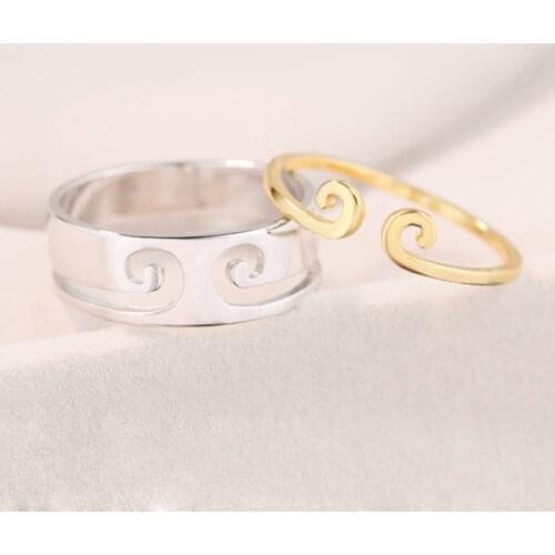 Kreative 2 In 1 Sun Wukong Ring Stainless Steel Silver+gold Color 36pairs/lot