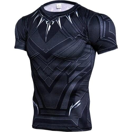 Bodybuilding Compression Shirt Cosplay Sport T-shirt Fitness Short Sleeve Quick Dry Fit Tight Tee Tops Workout Gym Sweatshirt