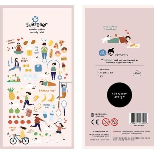 28 pcs/lot Korean Import Suatelier Brand Sonia Daily Exercise Bullet Journal DIY Scrapbooking Diary Stationery Stickers Supplies
