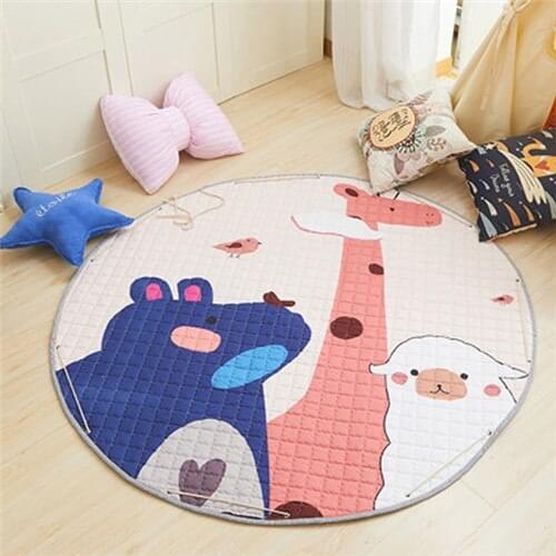 Creative children cartoon little dinosaur games cute round non-slip rugs floor mats bedroom living room home decoration