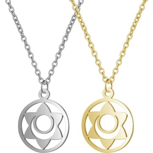 Hot-selling Stainless Steel Necklace Indian Yoga Europe and America Pendant Titanium Steel Chakra Necklace Jewelry Wholesale