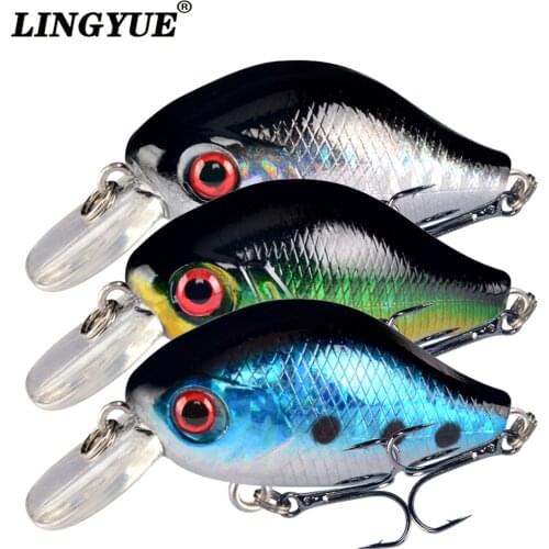 LINGYUE 1PCS Crankbait Fishing Lure 55mm/9g Hard Wobbler Fat Crank Leurre Tackle Isca Artificial Bait Pesca Diving 1M