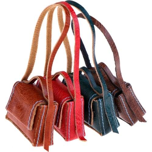 1:6 Dollhouse Miniature Leather Handbag Purse Ladys Shoulder Bag Fashion Dolls Accessory Dolls Accessories