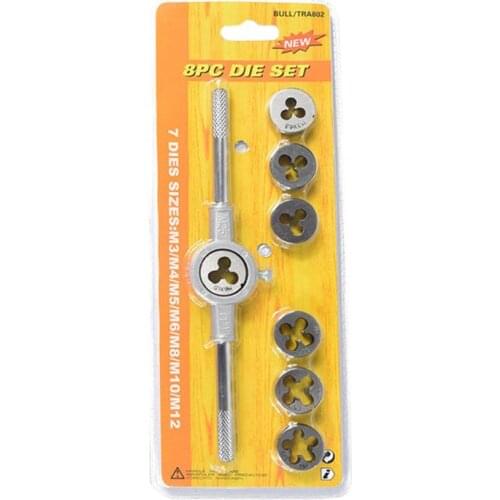 8pcs Metric Adjustable Tap Die Wrench Set M3-M12 Screw Thread Taper Hand Tool G88B