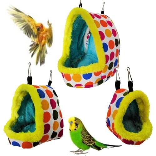 Plus Velvet Thick Warmth Parrot Cotton Nest Hamster Squirrel Hammock Hedgehog Budgerigar Bed Bird Cages House Accessories