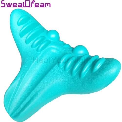 Cervical Massage Pillow Neck Retractor Pillow Memory Foam Orthopedic Pillow Sleeping Pillow C-shape Repair Acupressure Pillow