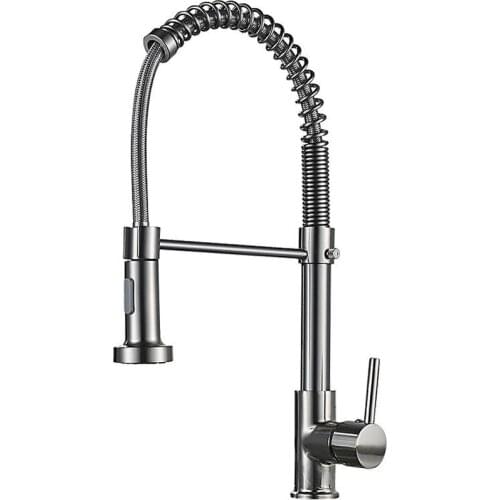 Full Brass Spring Kitchen Faucet Pull Down 2 Functions Rotating Hot and Cold Water Multi-function Sink Kitchen Spring Tap ATS450