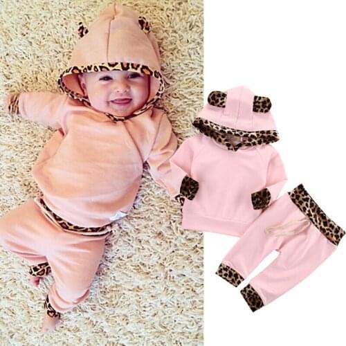 PUDCOCO 2PCS Toddler Kids Newborn Baby Girls Hoodie Sweatshirt T-Shirt+Leggings Pants Outfits Set 0-24M