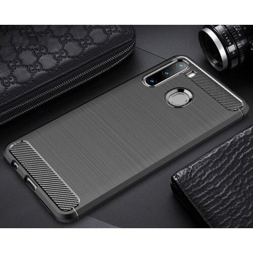 Luxury phone case For Samsung Galaxy A01 A21 smartphone Soft Silicone Carbon Fiber Texture cover for galaxy A21 A01 funda
