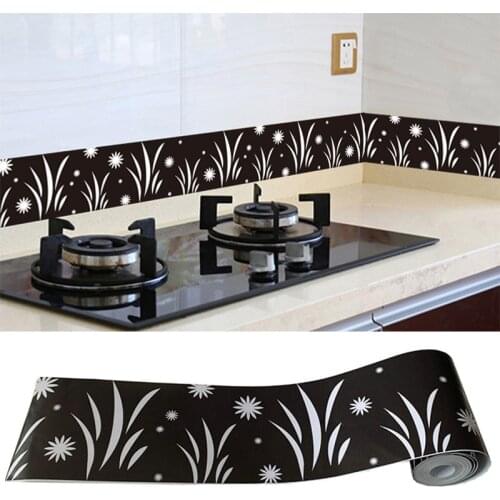 Self-Adhesive Wallpaper Borders PVC Waterproof 3D Wall Sticker Kitchen Bathroom Kicking Line Decal Waistline Removable Stickers