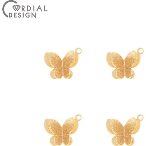 Cordial Design 50Pcs 10*10MM Jewelry Accessories/Hand Made/Genuine Gold Plating/DIY Earring Making/Jewelry Findings & Components