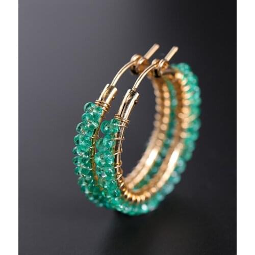 DAIMI GEMSTONES Zambian Emerald Earrings, Womens Day Genuine Natural Yellow 18k Gold Color Treasure Earrings