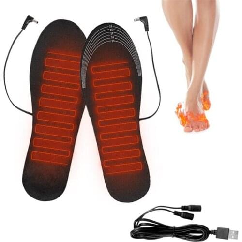 USB Heated Shoe Insoles Feet Warm Sock Pad Mat Electrically Heating Insoles Washable Warm Thermal Insoles Unisex