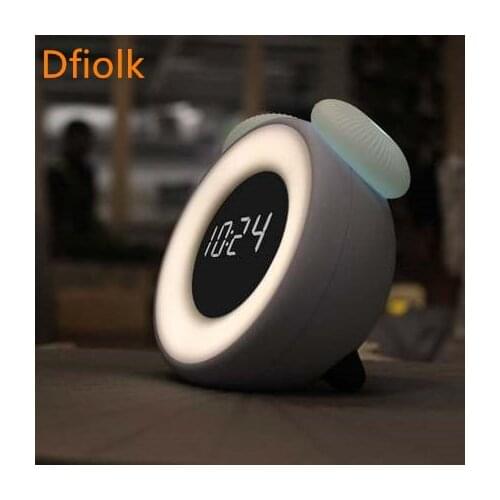 LED mute alarm clock creative bedroom bedside electronic clock smart children cute cartoon rechargeable night light