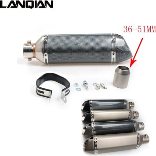38- 51MM Carbon fiber Motorcycle Escape Modified Muffle Exhaust Pipe for YAMAHA FZ1 FZ6 FZ8 FZS 1000 Fazer MT01 MT03 MT07 MT09