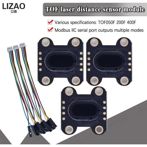 VL6180 VL53L0 VL53L1 Time-of-Flight (ToF) Laser Ranging Built-in MCU Algorithm TOF050F TOF200F TOF400F 50CM/2M/4M MODBUS/IIC I2C