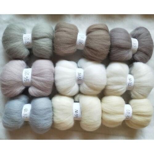 WFPFBEC felt 180g 20g/color 9colors wool for needle kit doll merino wool roving sheep wool fiber diy crafa