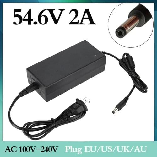 54.6V 2A charger for 48V li-ion Battery charger DC Socket/connector for 48V 13S Lithium Ebike battery INPUT SPEC:AC100-240V 50