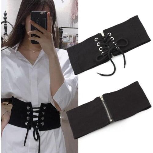 Womens Waistband Gothic Dark Lace Up Female Waist Corset Belt Sculpting Wide Strap Adjustable Shirt Dress Decorated Girdle