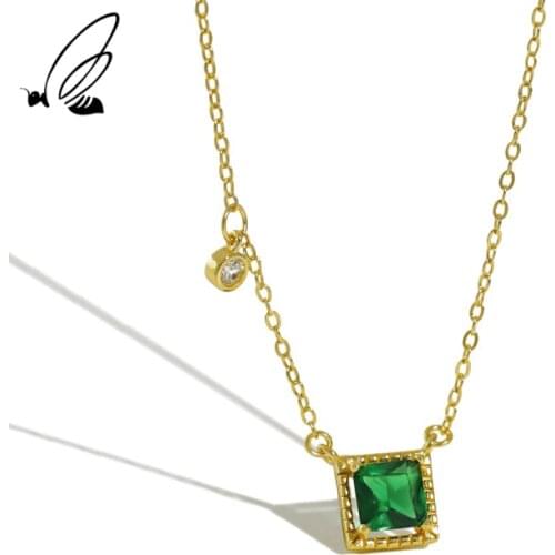 SSTEEL 925 Sterling Silver Geometric Designer Zircon Necklace Chain Neck Pendant Gift For Women Fashion Accessories Jewellery