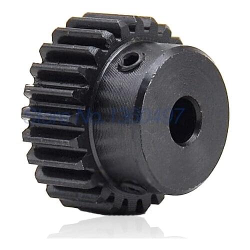 Spur Gear 1M 12T-60T Metal Transmission Gear 45# Steel 1 Modulus 24 25 30 35 40 45 50 55 60 Teeth