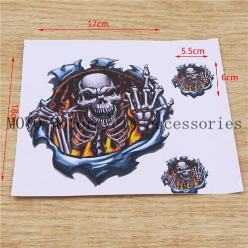 Decals For Harley Bike Skull Head Decals For Motorbike Fuel Tank Decals Stickers 1 Set