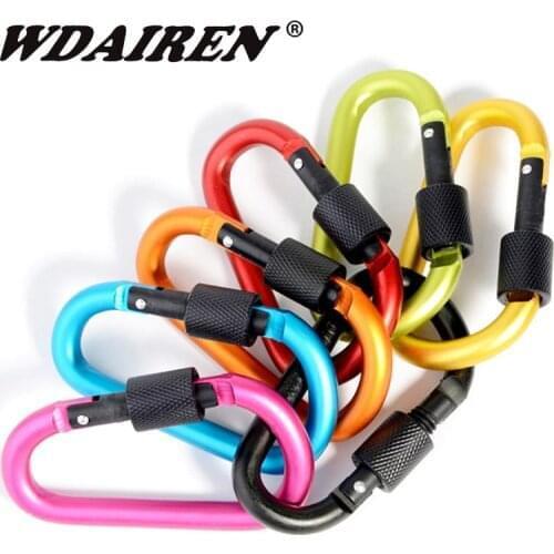 1Pcs New Hot Practical 10 Colors D Shaped Aluminum Alloy Carabiner Hook Keychain Climbing Equipment Karabiner Mosqueton